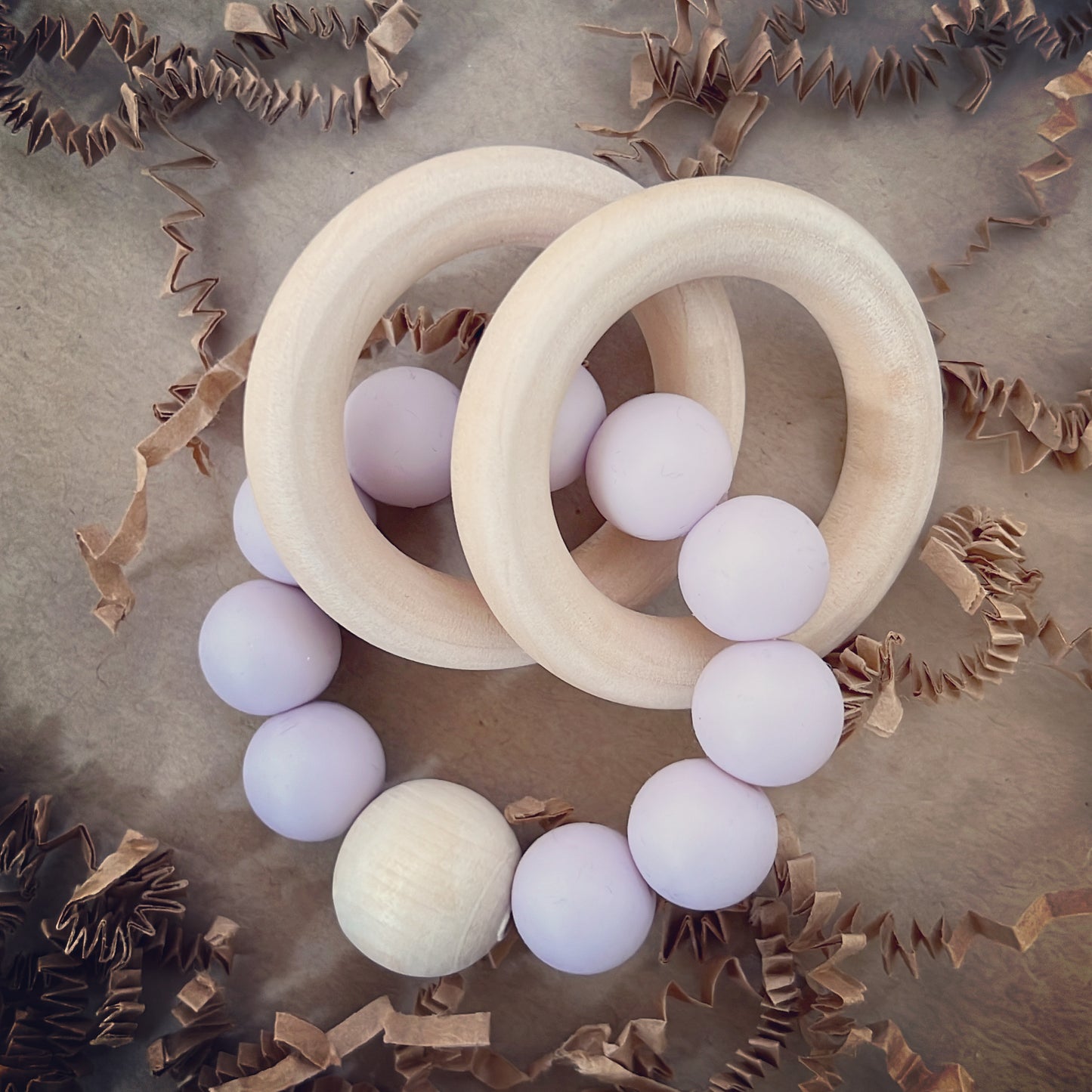 Wooden and Silicone Baby Bracelet Toy
