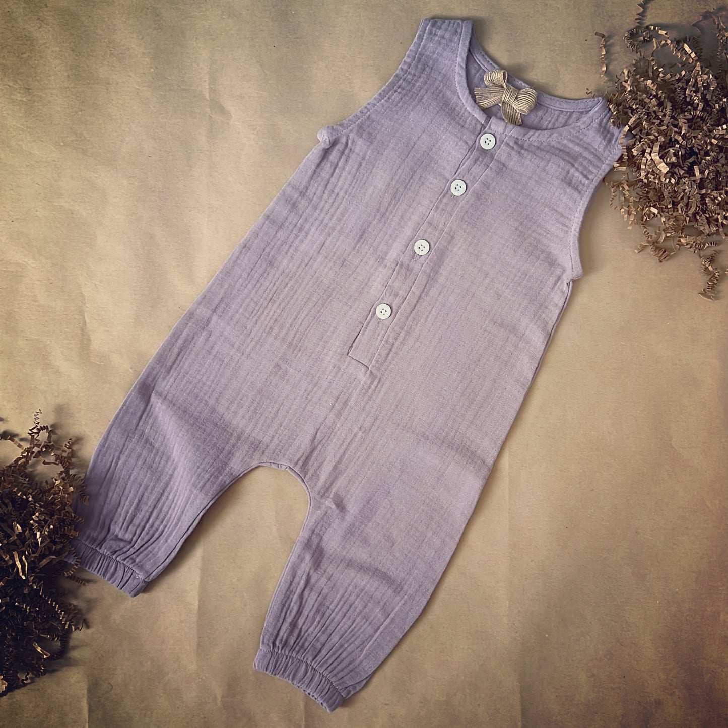 Sleeveless Pure Cotton Long Gender Neutral Baby Outfit