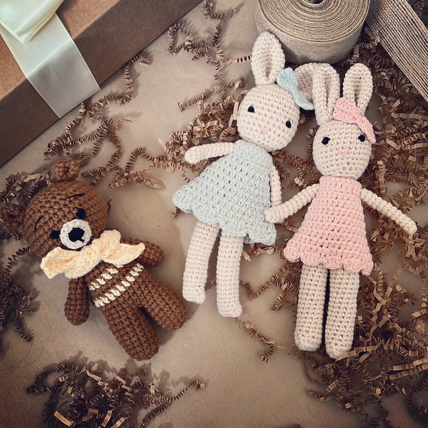 Soft and Cuddly Organic Cotton Handmade Crochet Baby Stuffed Animal