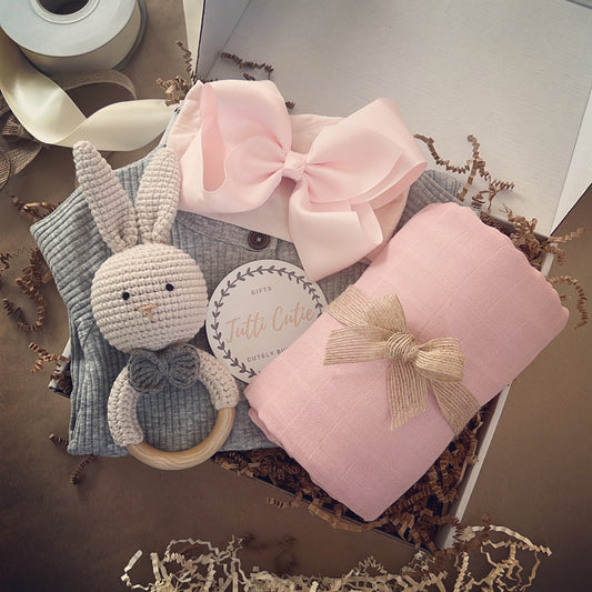 Grey and Pink Baby Girl Baby Shower Gift